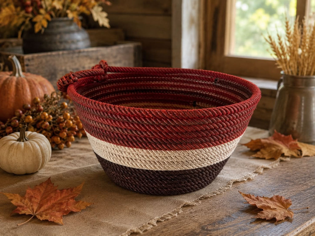 Large Three-Color Rope Bowl