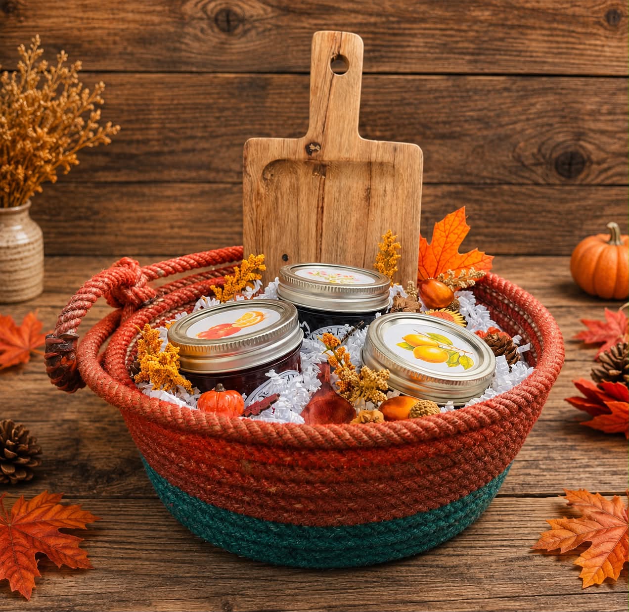Fall Rope Gift Basket